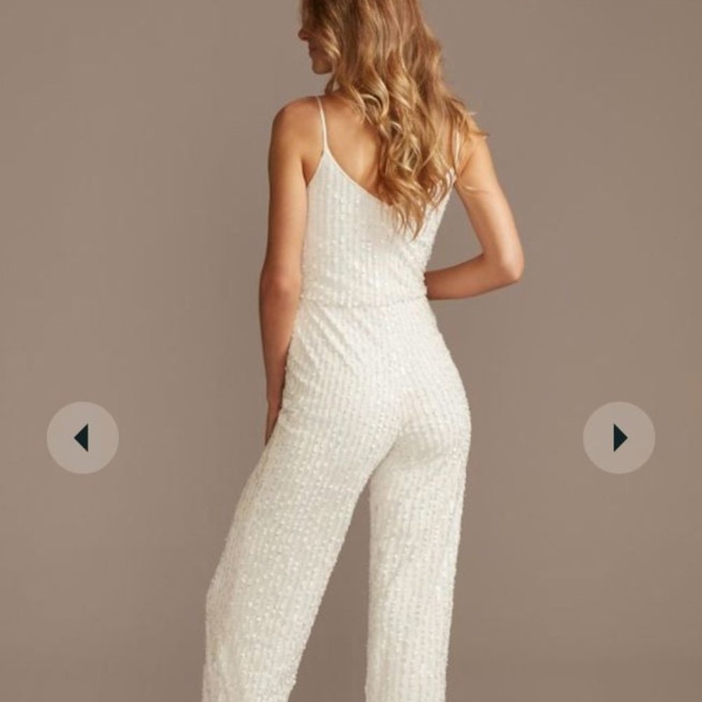 White Sequin Jumpsuit 18